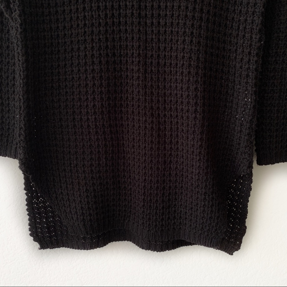 Stradivarius Black Open Knit Turtleneck Sweater S - Picture 5 of 12